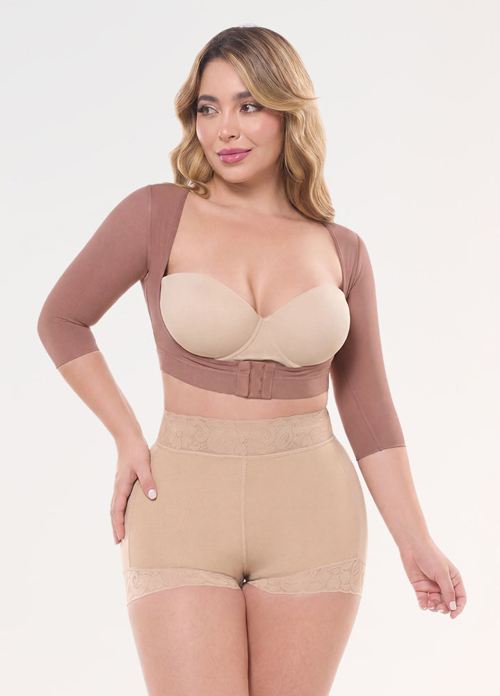 Post-Surgical Vest: Arm Lift & Liposuction | Salome 328-C Cocoa
