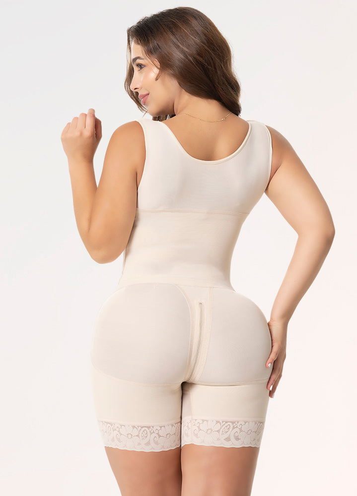 Open Bust Mid-Thigh Shapewear | Stage 2 Postpartum & Post-Surgical Compression Garment | Salome 6211
