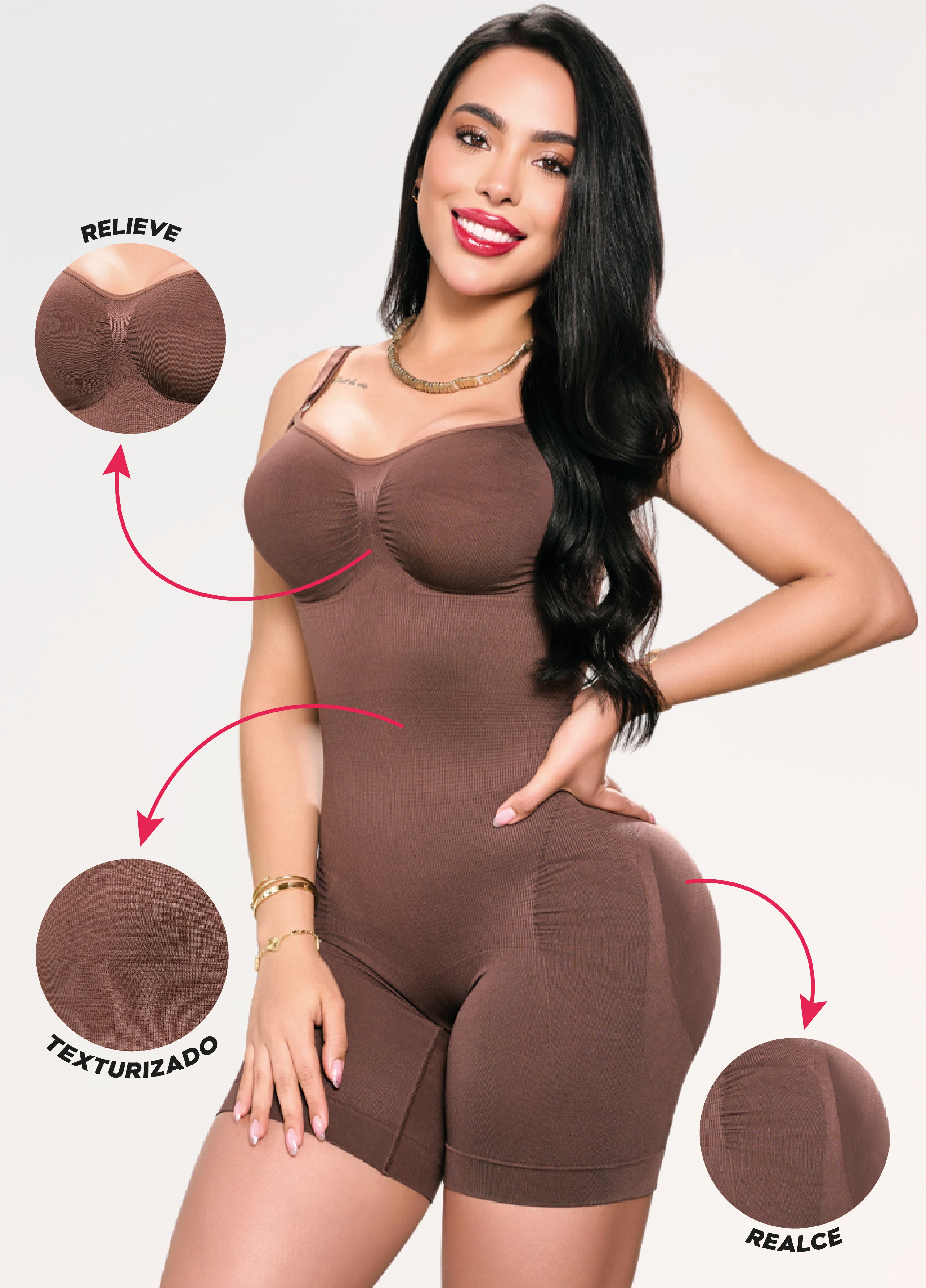 Textured Seamless Shapewear Bodysuit: Tummy Control and Butt Lift | Salome 5603SCS