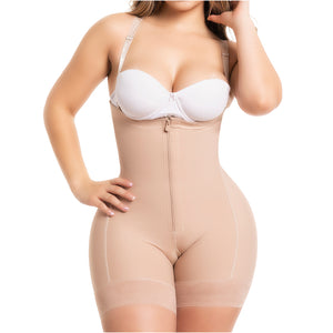 Fajas Salome 0215 Open Bust Mid Thigh Shapewear with Tummy Control