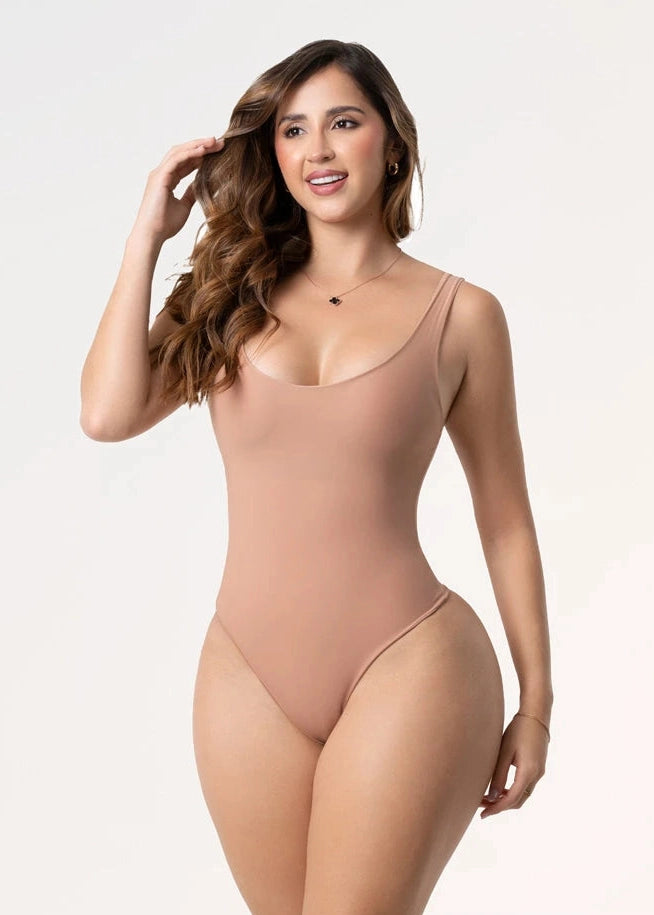 Shapewear Bodysuit: Spaghetti Straps, Scoop Neck & Tummy Control | Salome 5003