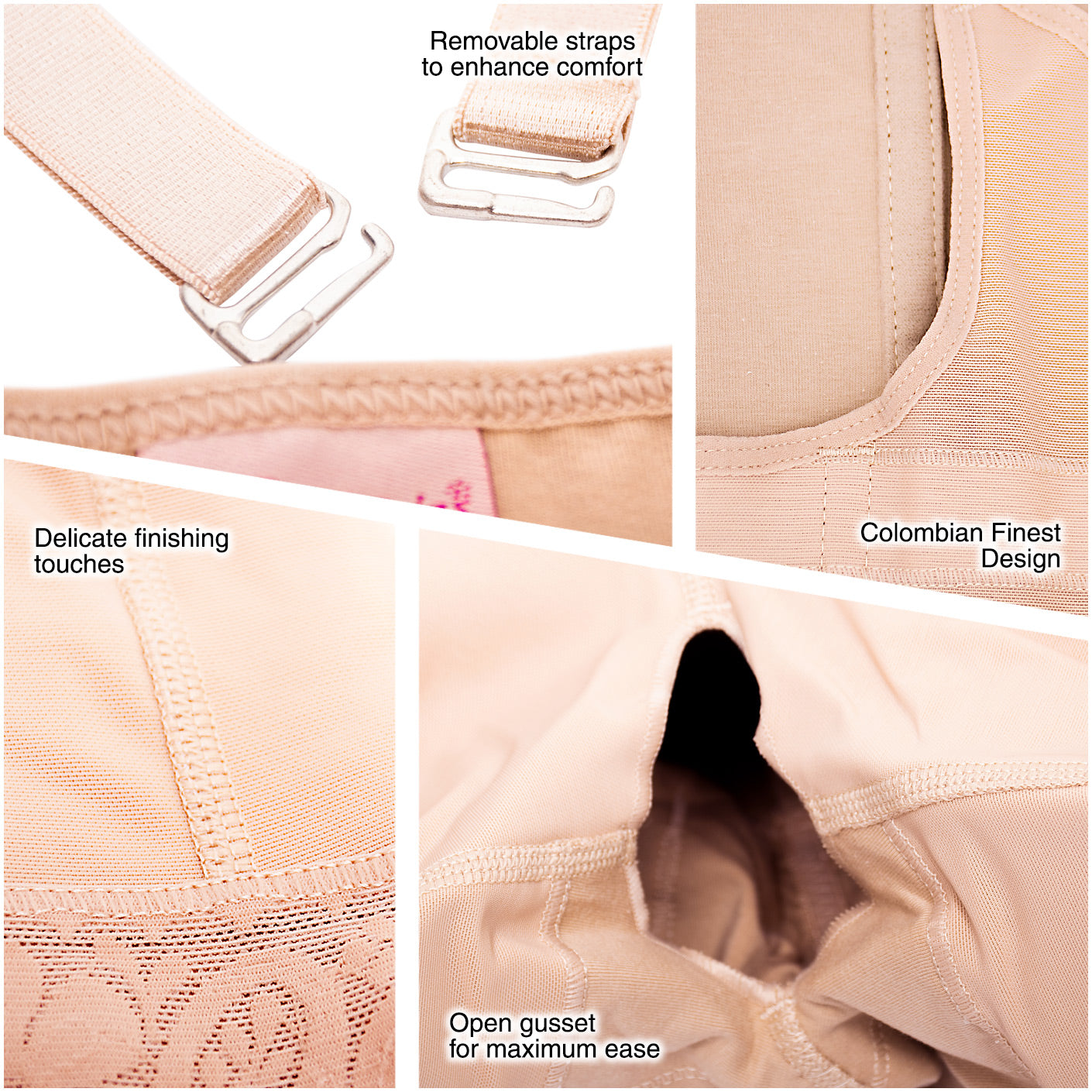 Fajas Salome 0215 Open Bust Mid Thigh Shapewear with Tummy Control