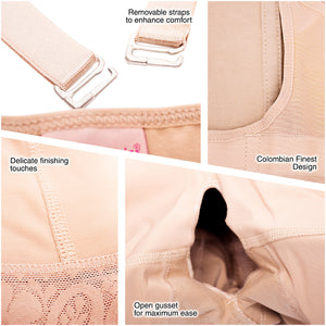 Fajas Salome 0215 Open Bust Mid Thigh Shapewear with Tummy Control