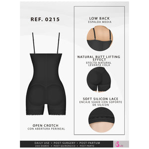 Fajas Salome 0215 Open Bust Mid Thigh Shapewear with Tummy Control