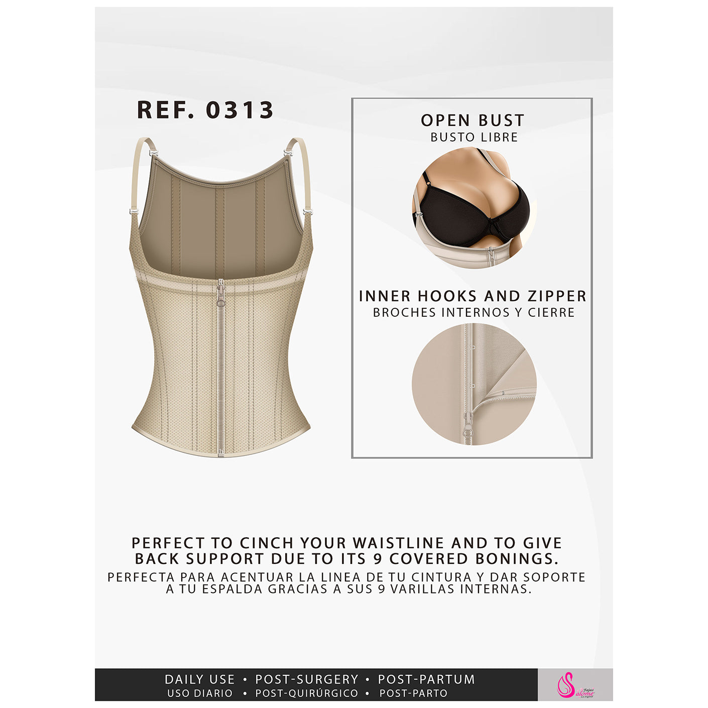 Faja Chaleco Reductor Moldeador Salome 0313