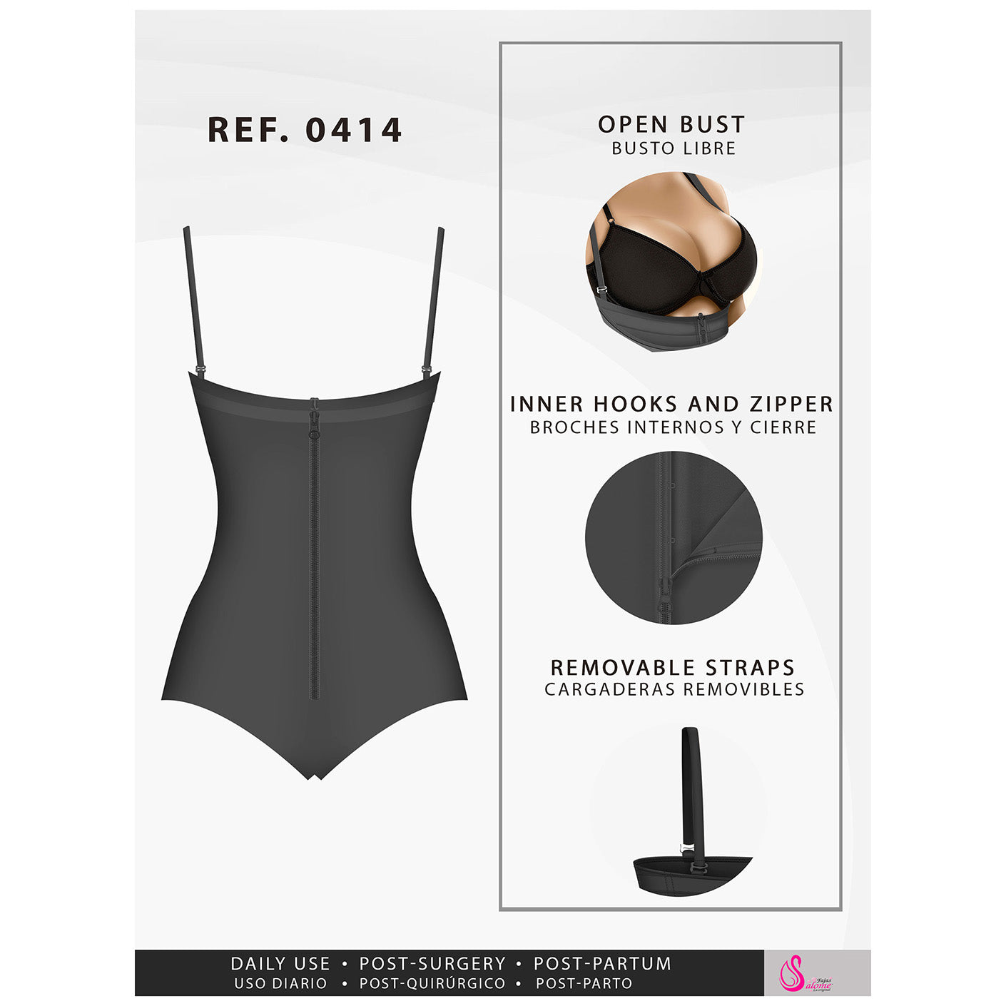 Faja Salome 0414 Reductora Sin Tirantes Control Abdomen