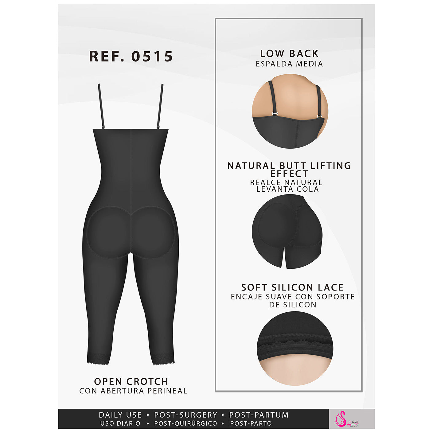 Fajas Salome 0515 Faja reductora de cuerpo completo con control de abdomen