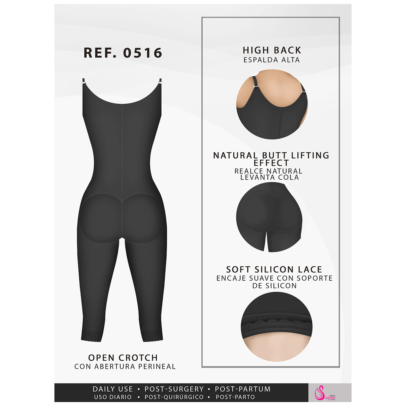 Fajas Salome 0516 Tummy Control Bodysuit Shapewear