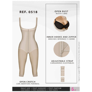 Fajas Salome 0518 Faja Bodysuit Postquirúrgica Reductora de Abdomen