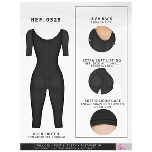 Fajas Salome 0525 Faja de Cuerpo Completo Postquirúrgica con Mangas